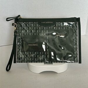 Sustainable Signature Pouch- Geo print Green